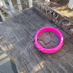Vintage Hot Pink Lucite Bangle
